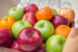 Organic apples in basket
