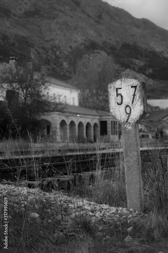 The old train station of Bustarviejo-Valdemanco, Madrid, Spain photo