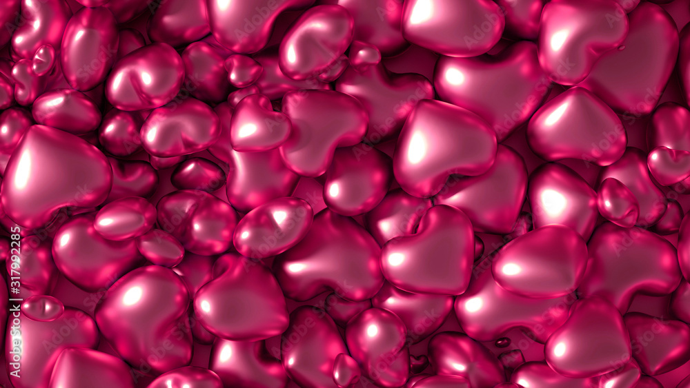Beautiful golden background with hearts, Happy Valentine's Day! 3d illustration, 3d rendering. Beautiful golden background with hearts, Happy Valentine's Day! 3d illustration, 3d rendering.