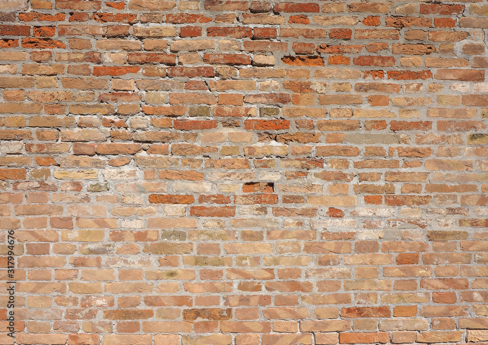 Naklejka premium Red brick wall background
