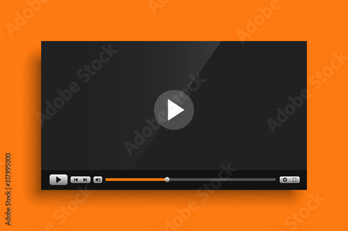 yellow theme video media player interface template design
