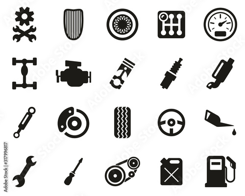 Hot Rod Culture & Parts Icons Black & White Set Big