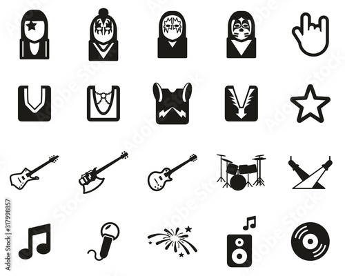 Kiss Band Icons Black & White Set Big