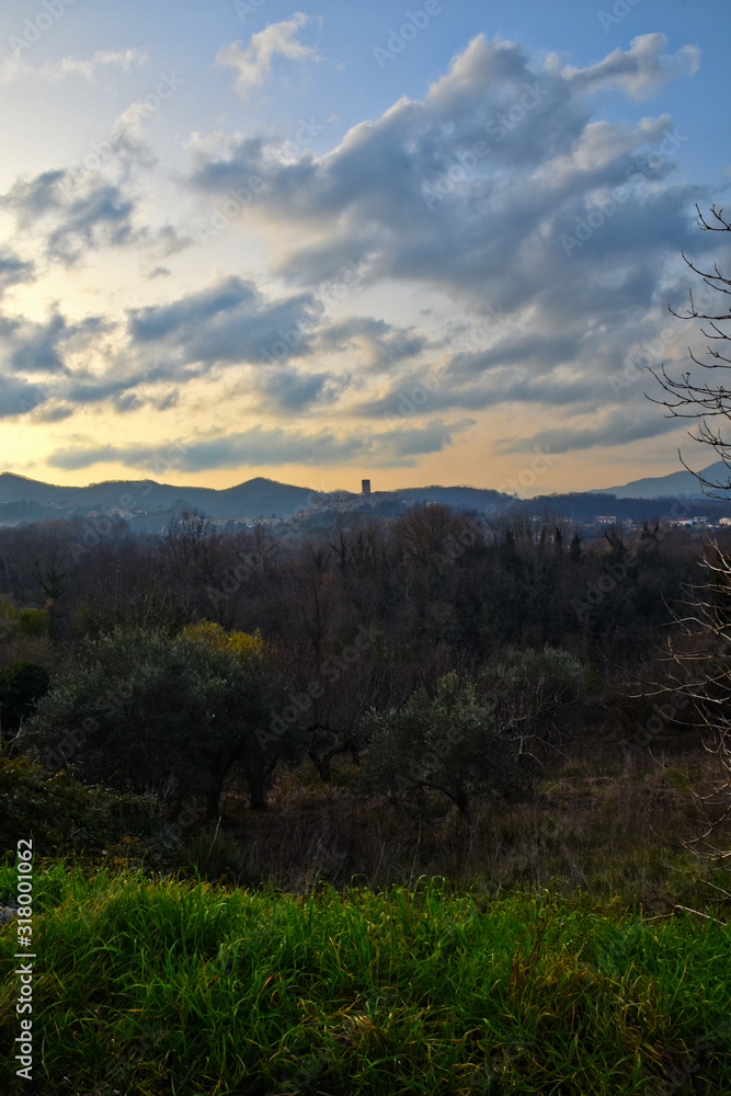 Winter image of the countryside in the province of Caserta, Italy Winter image of the countryside in the province of Caserta, Italy