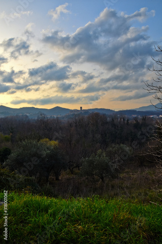 Winter image of the countryside in the province of Caserta, Italy