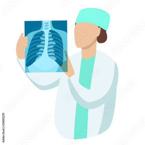 Female doctor looking at an x-ray snickoc  photo