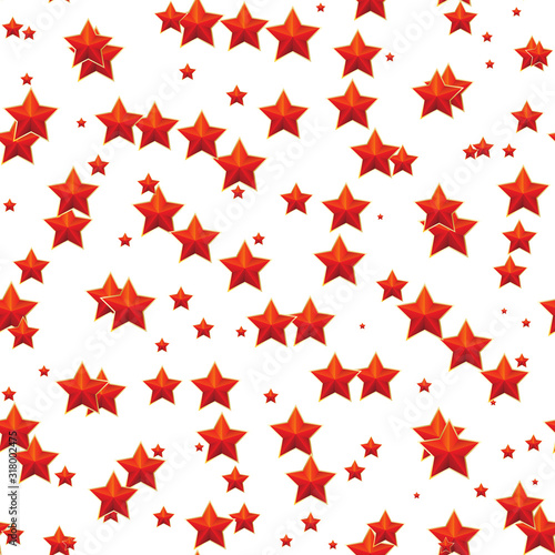 red stars with golden borders on a white background seamless pattern. perfect background for military or patriotic holiday illustration