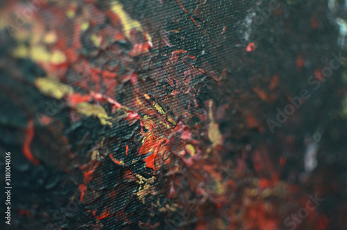 Black gold red textured acrylic painting © Jack Nell