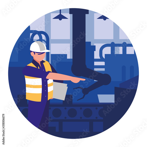 man working on the conveyor