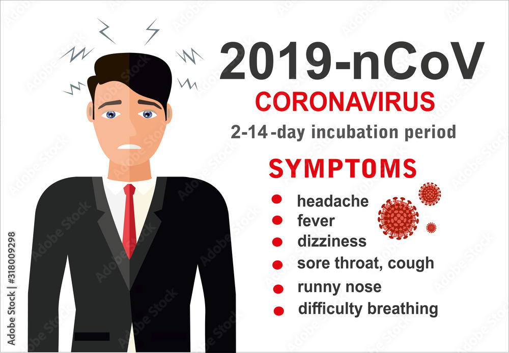 Wuhan coronavirus 2019-nCoV concept.Dangerous chinese nCoV coronavirus, SARS pandemic risk alert. Symptoms. Chinese virus. Vector illustration Wuhan coronavirus 2019-nCoV concept.Dangerous chinese nCoV coronavirus, SARS pandemic risk alert. Symptoms. Chinese virus. Vector illustration