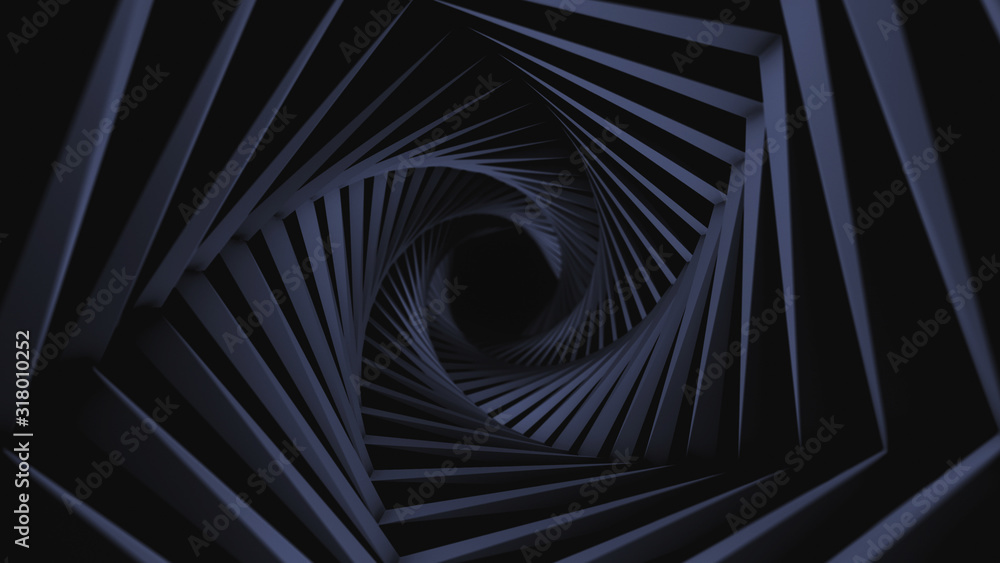 Fototapeta premium Abstract black background. Neon lights. Glowing tunnel. Bright vibrant dots. laser illumination.