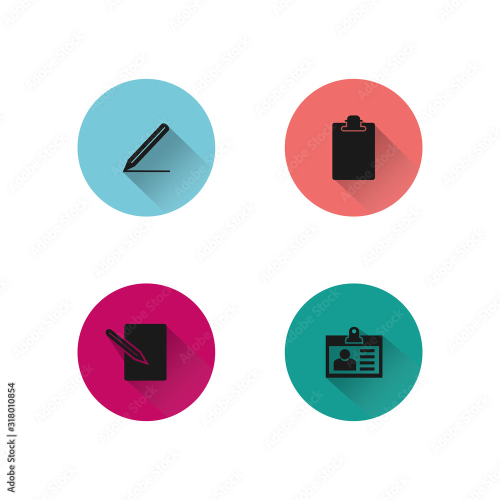 Fototapeta premium Set of various icon vector long shadow design