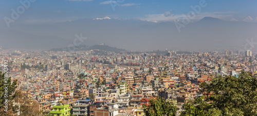 Panorama of the view over Kathmandu from Kirtipur, Nepal
