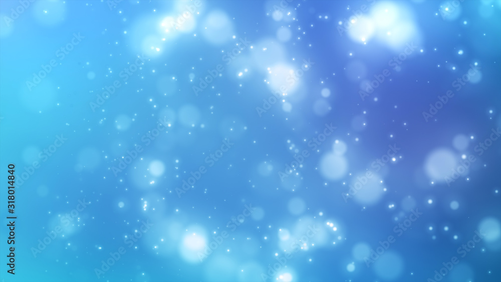 Bright blue bokeh lights abstract background. Flying particles or dust. Vivid lightning. Merry christmas design. Blurred light dots. Can use as cover, banner, postcard, flyer. Bright blue bokeh lights abstract background. Flying particles or dust. Vivid lightning. Merry christmas design. Blurred light dots. Can use as cover, banner, postcard, flyer.