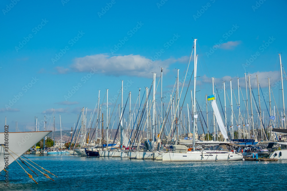 Yacht Club in a Mediterranean City in Sunny Weather