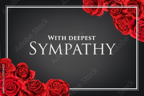Red rose bouquets with white frame on a dark background