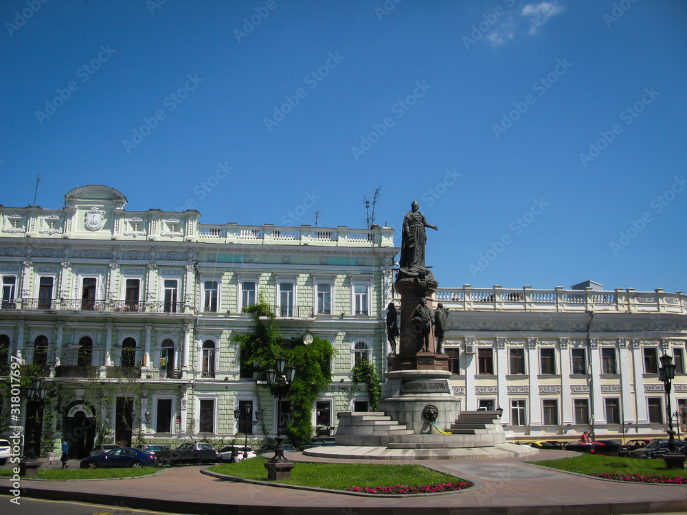 Fototapeta premium square and monument to Сatherine II, Odessa, Ukraine
