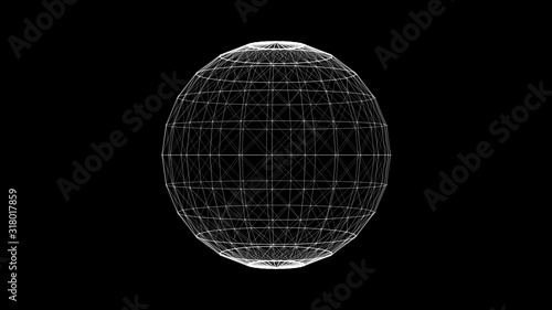 Glowing hologram sphere. Modern abstract background. Isolated on black © Bokehstore