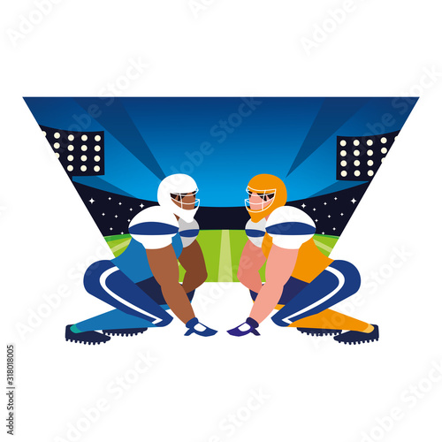 team of football players of rugby , sportsmen with uniform