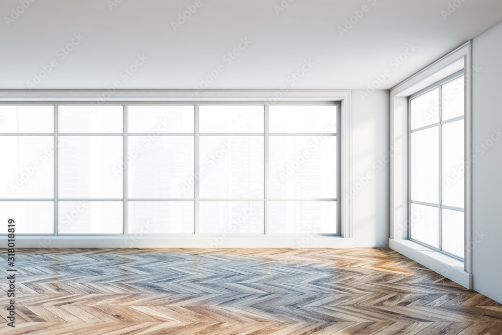 Panoramic empty white room interior Panoramic empty white room interior