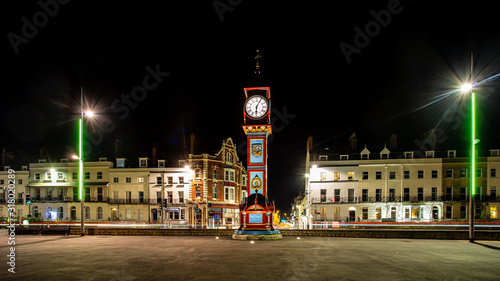 Weymouths Famous Clock in  winter at Night