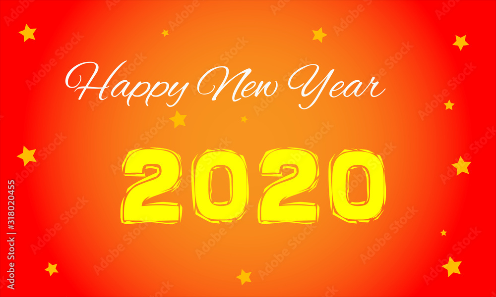 Beautiful elegant text design of happy new year 2020. 