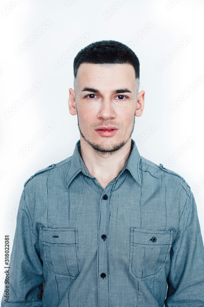 young handsome well groomed guy posing on white background gesturing smiling, lifestyle people concept young handsome well groomed guy posing on white background gesturing smiling, lifestyle people concept