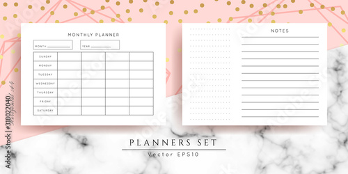Vector Marble Planners set on Marble