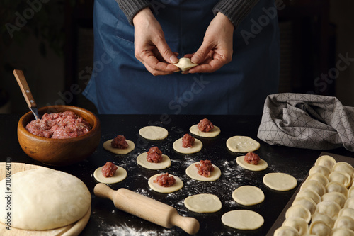 Photography The process of making homemade dumplings