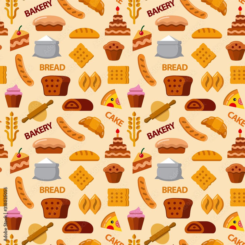 Fototapeta bakery seamless pattern