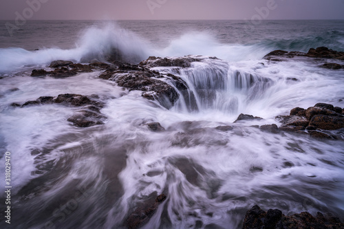 Fototapeta Naklejka Na Ścianę i Meble -  Waves Crashing at Thors Well - Oregon Coast