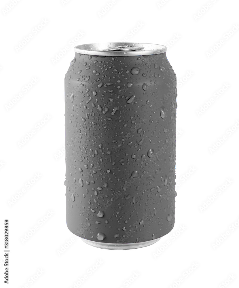 Aluminum Gray color can on a white background, Water drop on can. File contains with clipping path so easy to work. Aluminum Gray color can on a white background, Water drop on can. File contains with clipping path so easy to work.