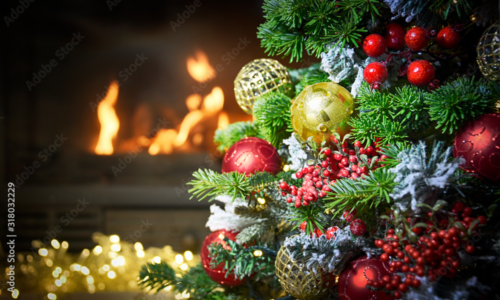 Christmas tree with fireplace 