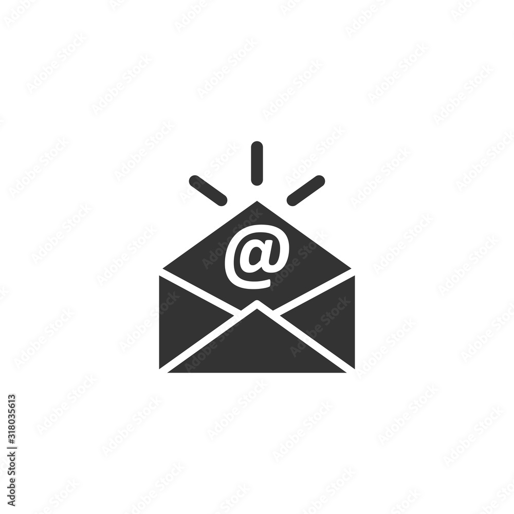 Email message icon in flat style. Mail document vector illustration on white isolated background. Message correspondence business concept. Email message icon in flat style. Mail document vector illustration on white isolated background. Message correspondence business concept.