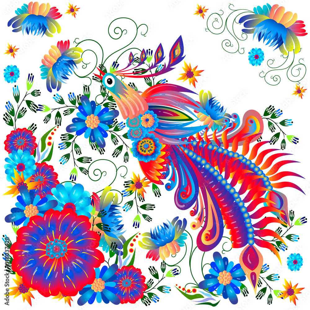 Floral ukrainian vector image. Flower in the style of Petrykivka painting. Isolated element for design.. Floral ukrainian vector image. Flower in the style of Petrykivka painting. Isolated element for design..