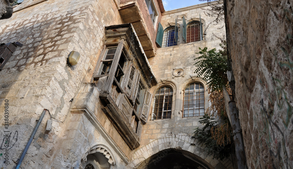 Old Buildings and Old City Street, Jerusalem