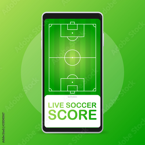 Mobile football soccer. Mobile sport play match. Online soccer game with live mobile app.