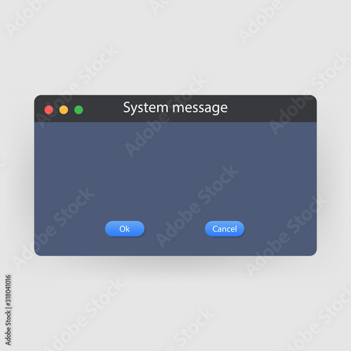 System error vector icon failure pc interface. Error message computer window alert popup photo