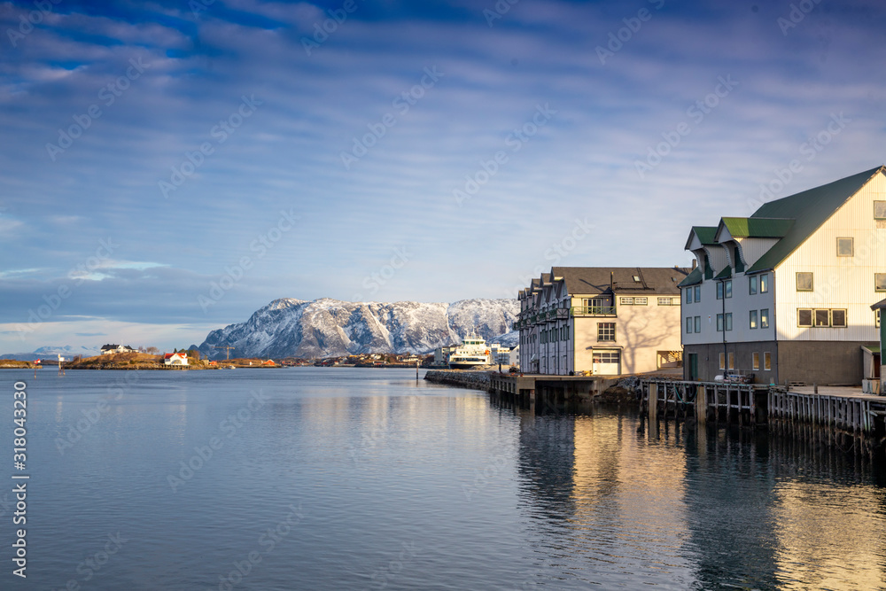 Winter in Brønnøysund harbor, Nordland county