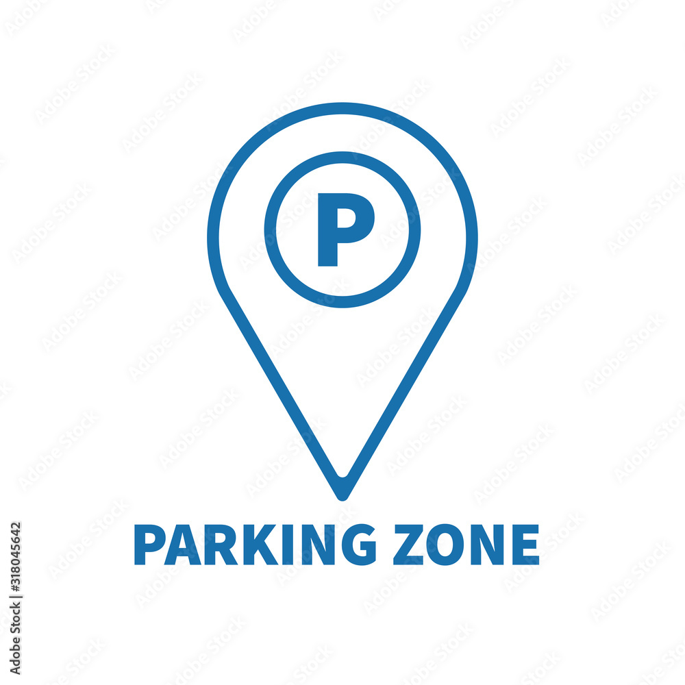 Blue Parking sign. Isolated vector illustration Blue Parking sign. Isolated vector illustration
