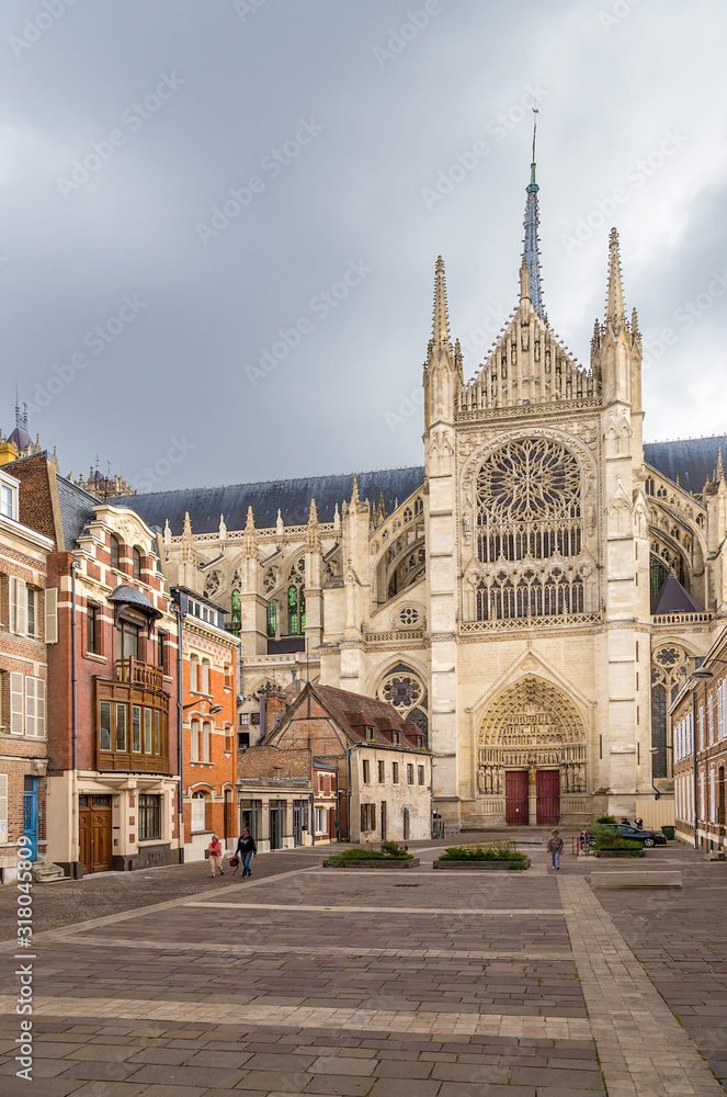Amiens, France. Cathedral (UNESCO World Heritage), 13th century and old buildings