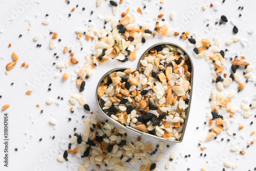 Bagel Seasoning in a Heart Shape
