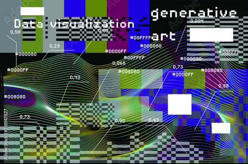 Abstract Visualization of data and information in graph form. Conceptual 3D illustration of futuristic technology, complex systems and calculations.