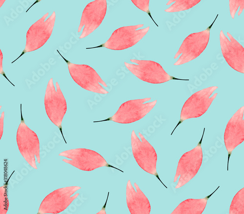 Seamless Botanical pattern with delicate rose buds. Watercolor background for Wallpaper  textiles or packaging design.