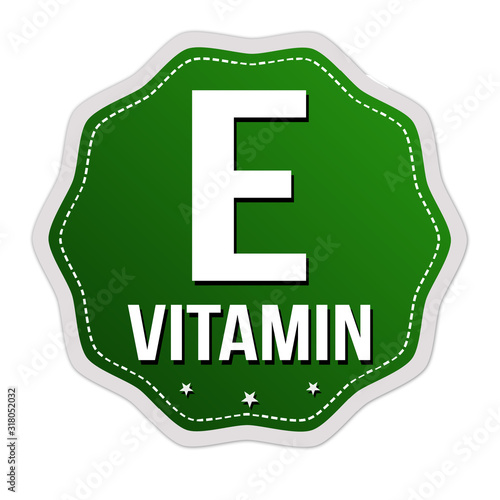 E Vitamin label or sticker