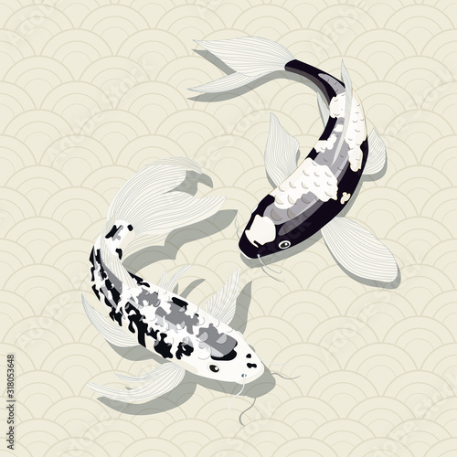 Pisces Zodiac Seamless Vector Background