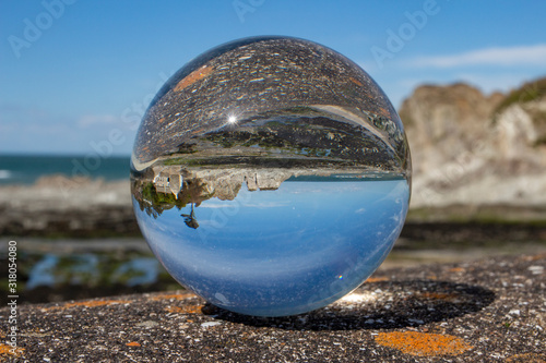 View of Lee Bay in a crystal ball © Sue
