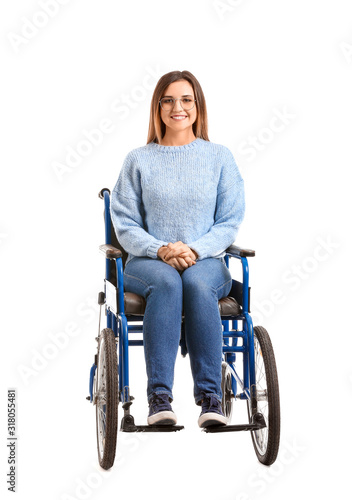 Handicapped young woman in ...