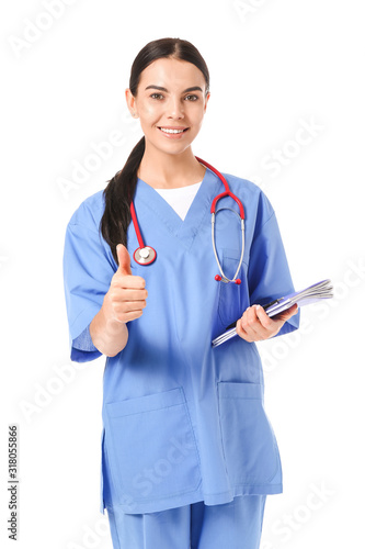 Female medical student show...