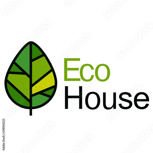 Ecological house icon. Vector design element